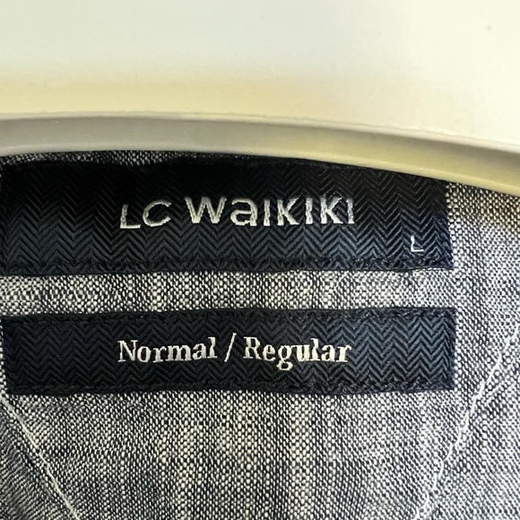 100% cotton Button Down Shirt with Horizontal Stripes and Gradient Print Sise L - Picture 4 of 16